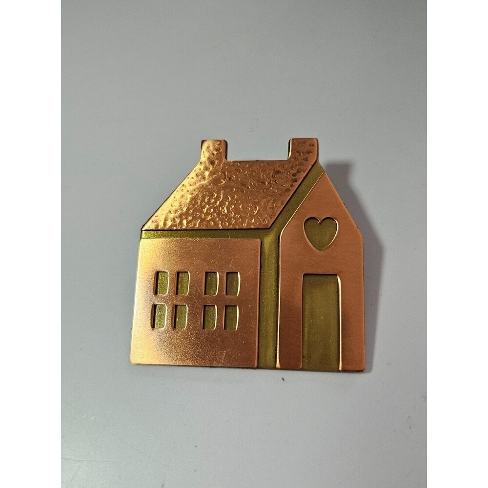 Hallmark two-tone house brooch